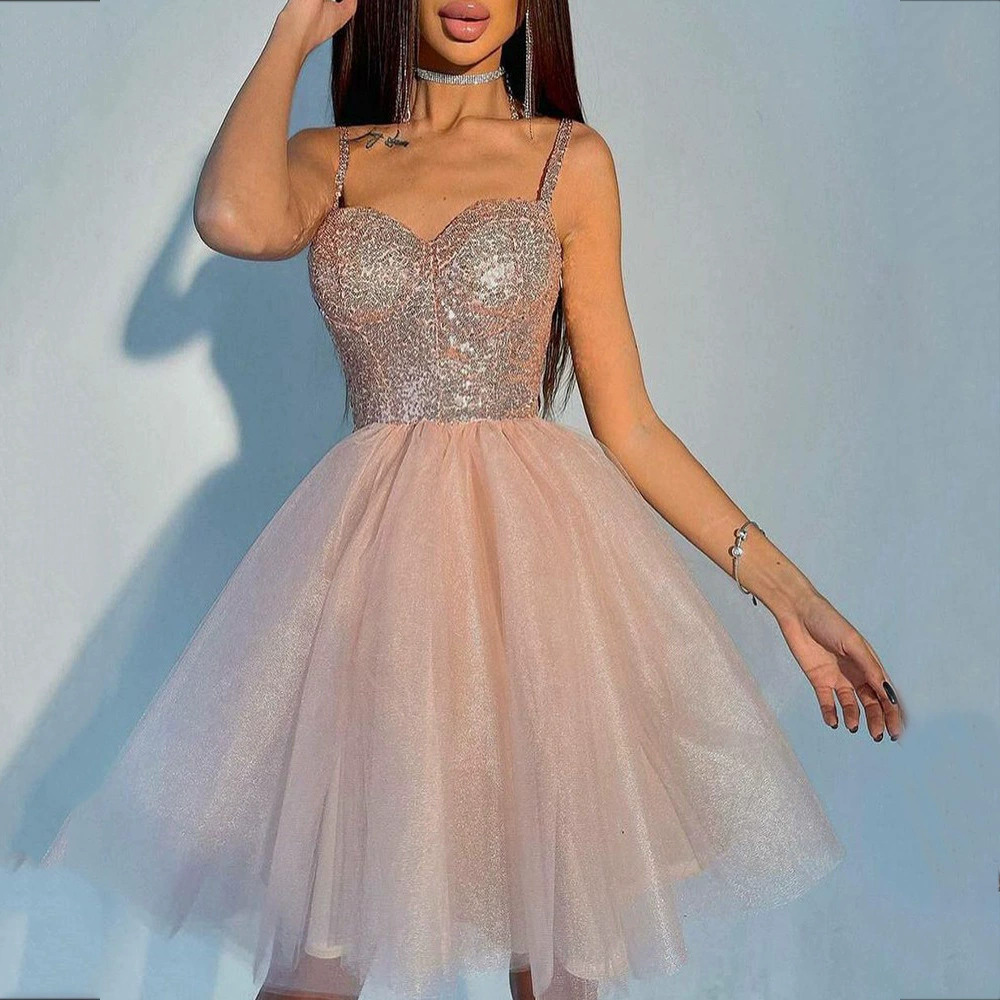 ZARA Sexy Stylish Sequined Strappy Sleeveless Summer Tutu Dress